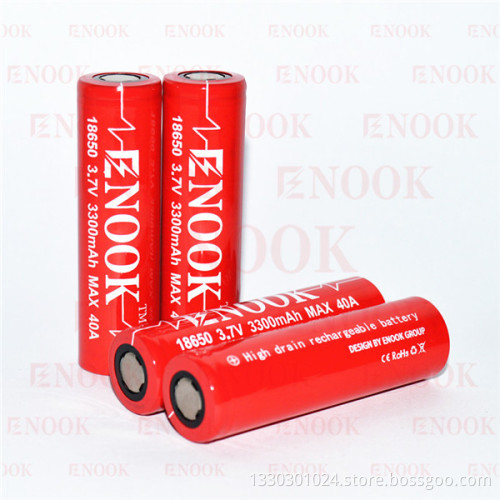 Huge stock Enook 3300mah 18650 imr battery enook 18650 battery 40A for vape mod pk vtc4 vtc5